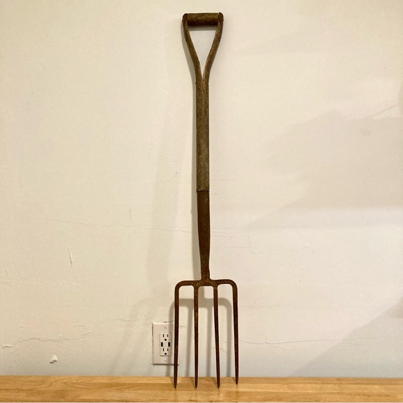 Vintage Other - Vintage Pitchfork Wood and Metal 4 Tines 42.5” Long Farm Barn Decor Rustic